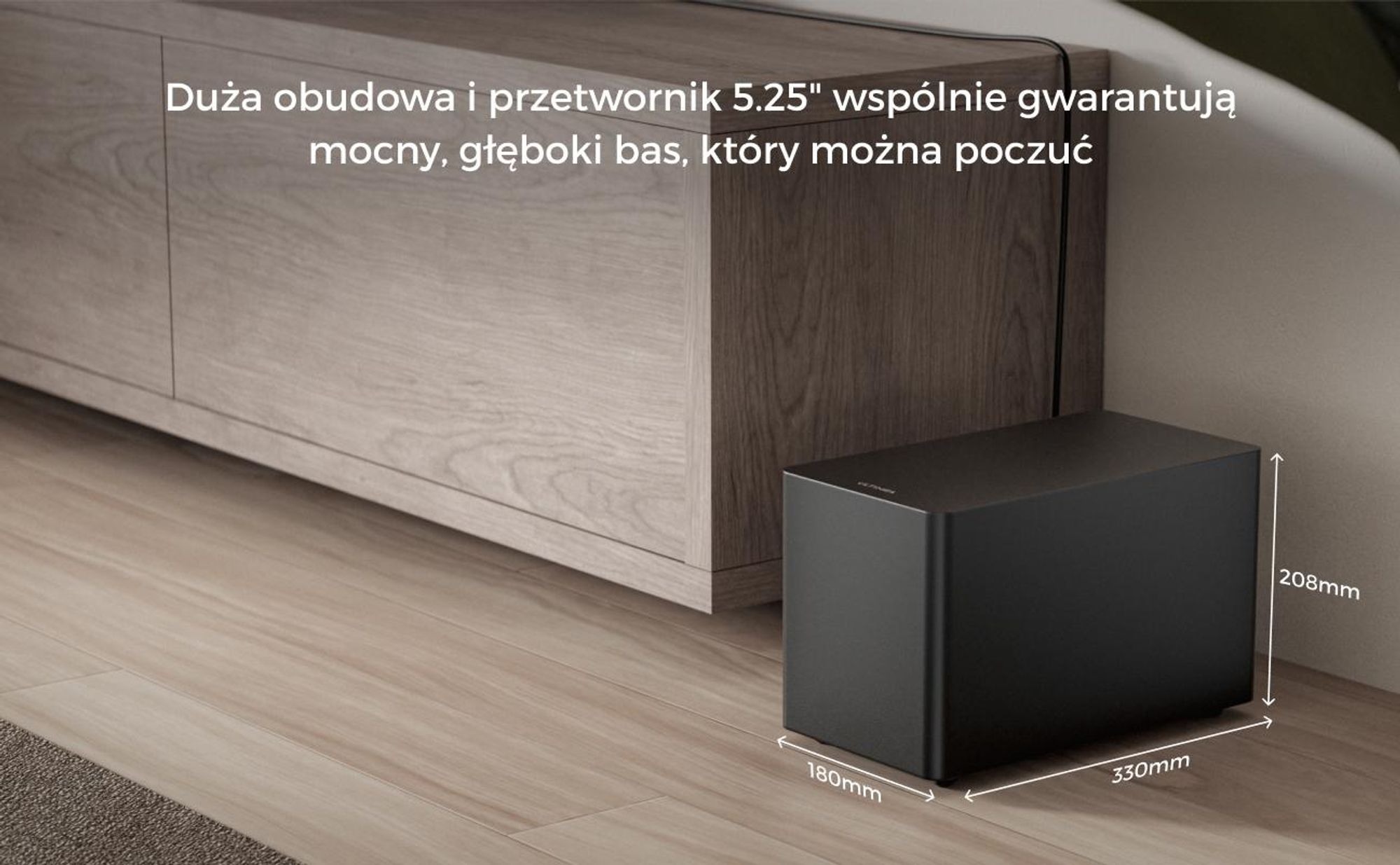 Soundbar ULTIMEA 5.1 Dolby Atmos, system dźwięku kina domowego z subwooferem do telewizora, moc 300 W, regulowane wzmocnienie basów, sterowanie za pomocą aplikacji, Bluetooth 5.4