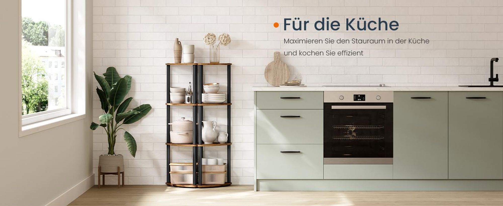 SONGMICS HOME Eckregal mit 4 Ebenen, Standregal für Wohnzimmer, Schlafzimmer, Küche, 38,3 x 27 x 104,8 cm, braun-schwarz