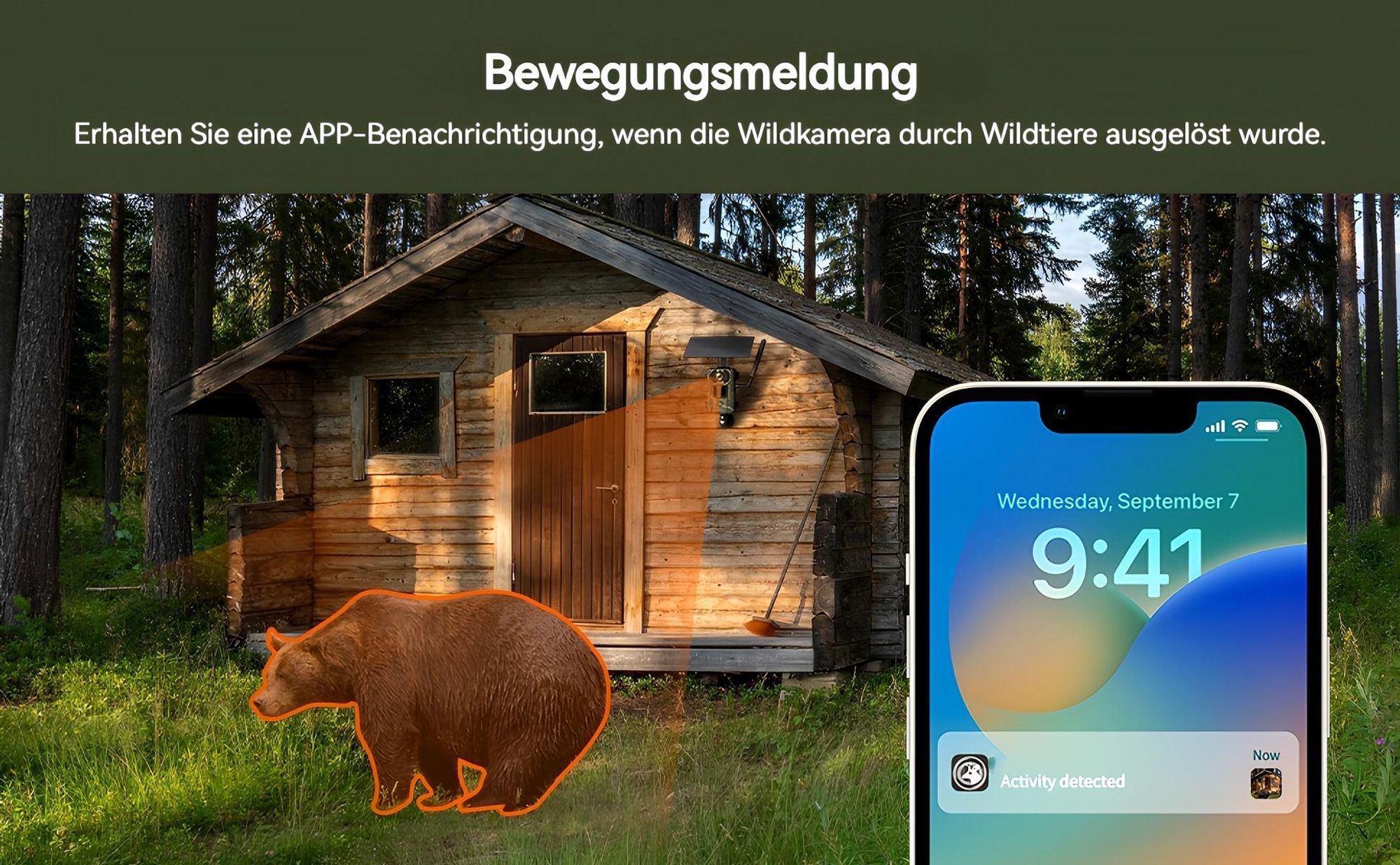 Usogood 4G LTE Wildkamera mit SIM Karte Solar, 2K Video Wildtierkamera mit Handyübertragung APP, GPS, Nachtsicht, 0.2s Auslöser