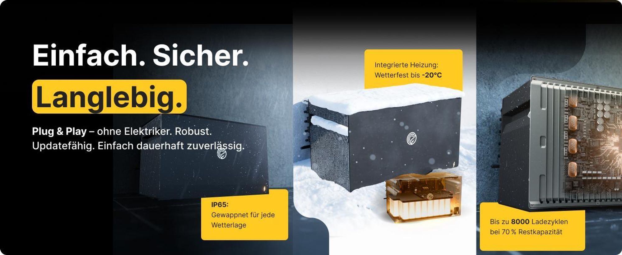 Solakon ONE Erweiterungsspeicher mit 2,11 kWh Kapazität für Balkonkraftwerk, modulare Erweiterbarkeit auf bis zu insgesamt 6 Einheiten (12,66 kWh)