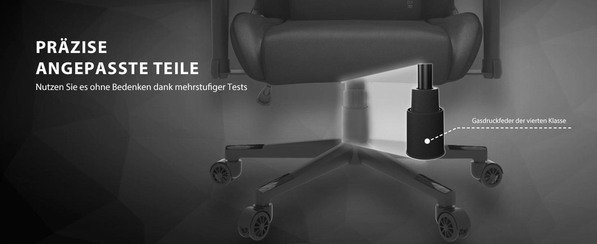 SENSE7 Spellcaster Gaming Stuhl Schwarz - Ergonomischer Bürostuhl PC Schreibtischstuhl Zockerstuhl 150 kg 2D-Armlehnen 160° Chefsessel
