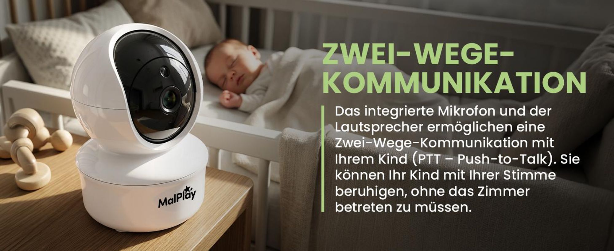 Babyphone mit Kamera und Monitor für kleine Kinder und Tiere