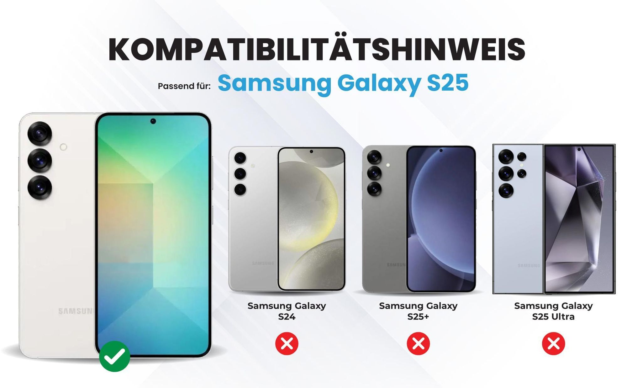 Kompatibilitätshinweise Hülle für das  Samsung Galaxy S25