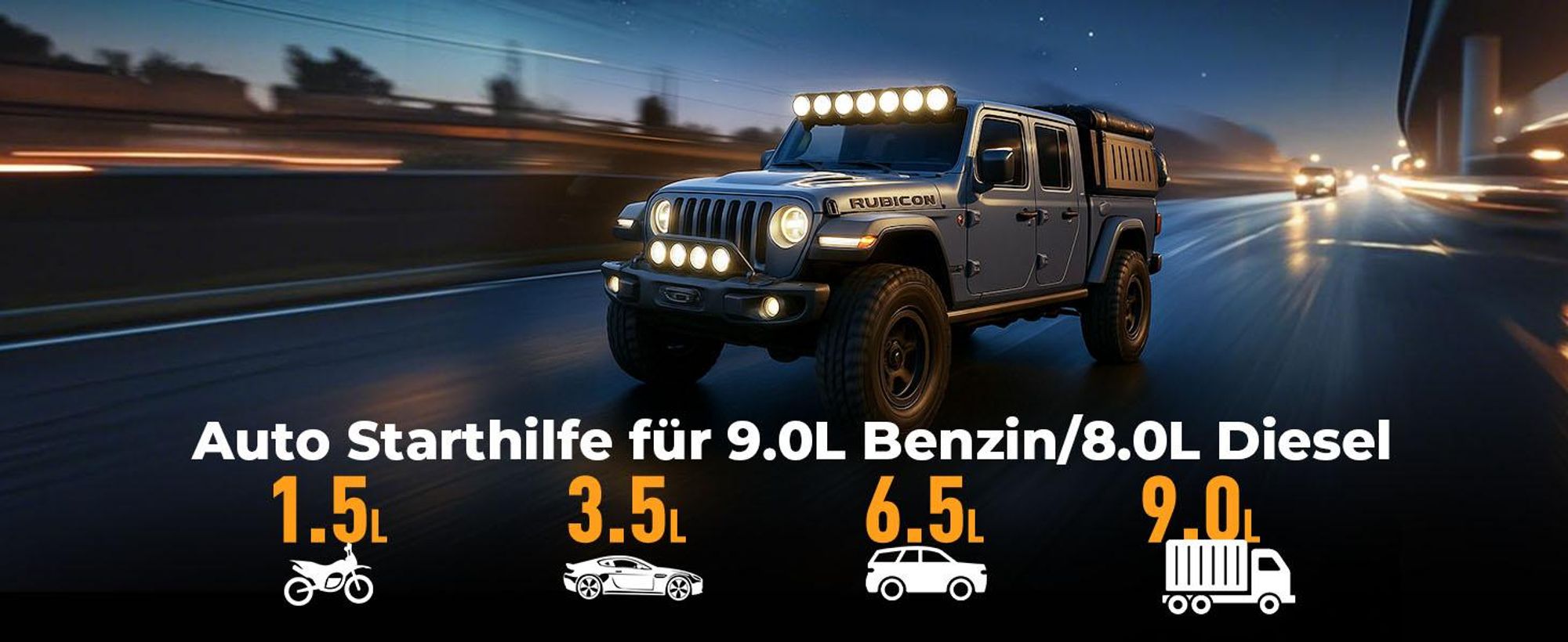 Buture Starthilfe Powerbank, 5000A Spitzenstrom, 16800mAh Auto Starthilfe mit LCD-Display(Für alle Benzinmotor oder 10,0L Dieselmotoren)BC02