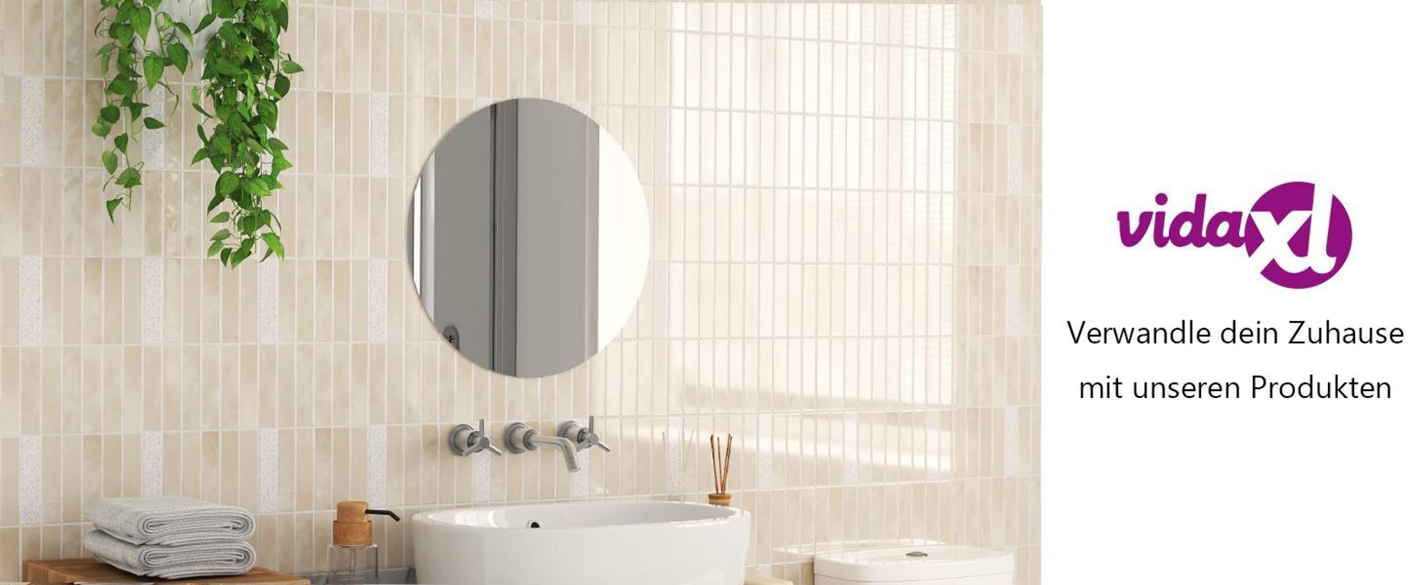 vidaXL Wandspiegel 50 cm Rund Glas