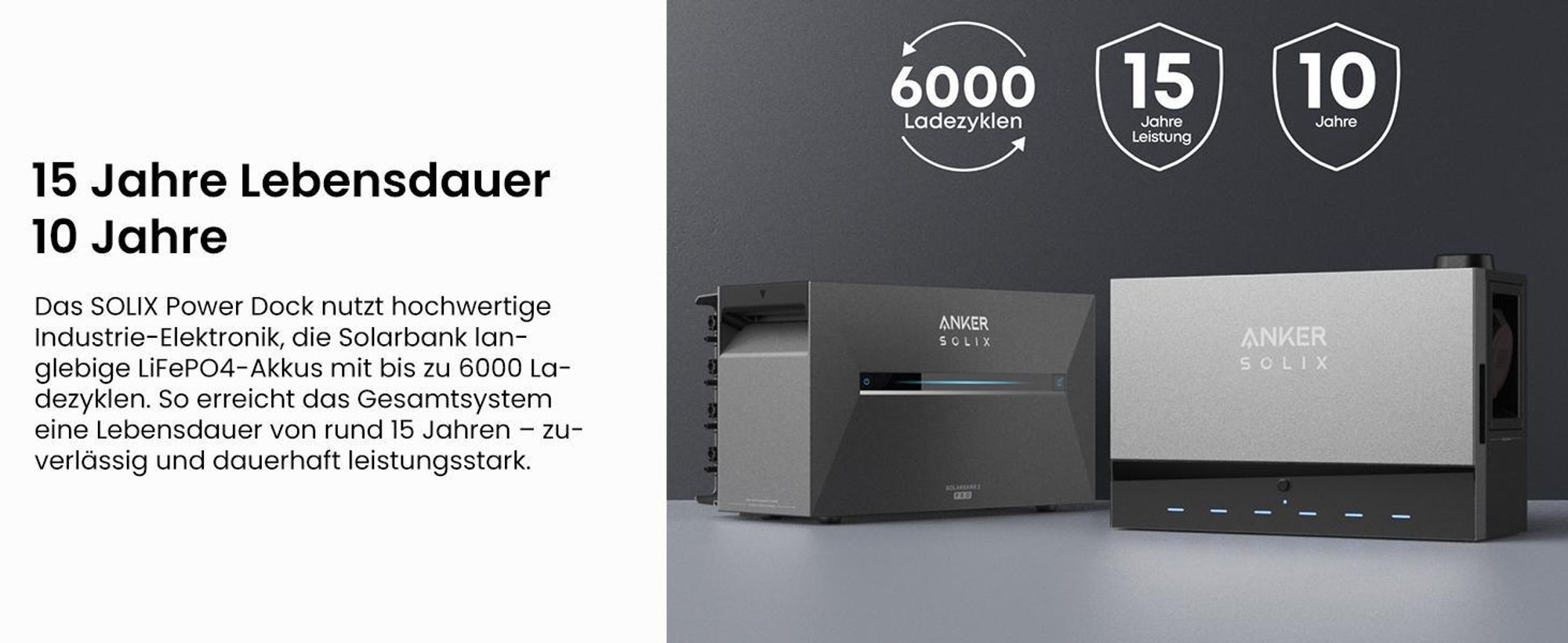 Powerness Balkonkraftwerk Speicher, Anker Multisystem SOLIX Solarbank Power Dock und 5x Anker Smart Plug (0% MwSt)