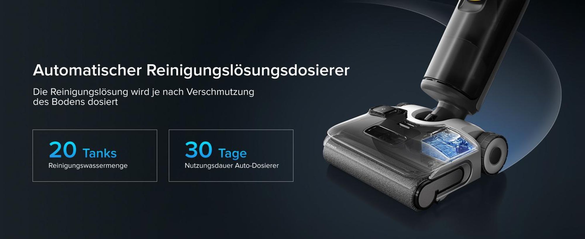 Roborock F25 XT Nass-Trockensauger, 20.000 Pa mit Zero Tangle, 90°C Heißluft-Schnelltrocknung, 180° Flachliegen