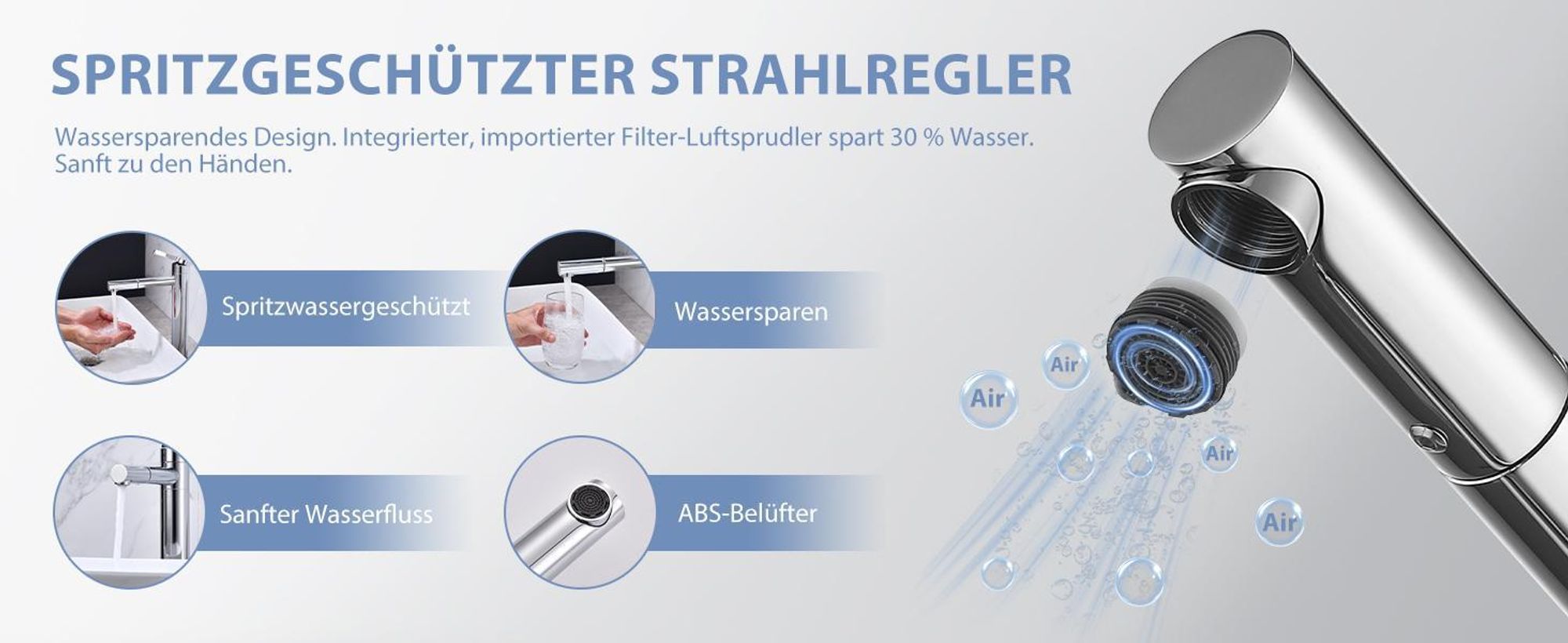 Homelody 2*Wasserhahn Bad hoch 360° drehbar Waschtischarmatur Mischbatterie Badarmatur für Bad, Waschbecken Armatur Chrom
