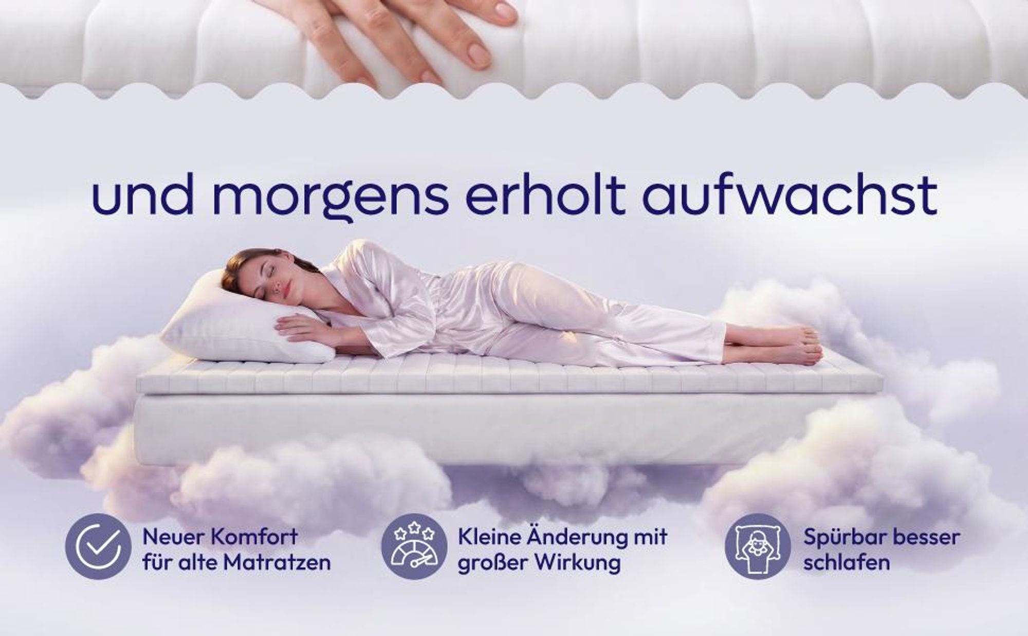 Ergonomischer Matratzentopper - Kaltschaum Topper - Matratzenauflage 90x200