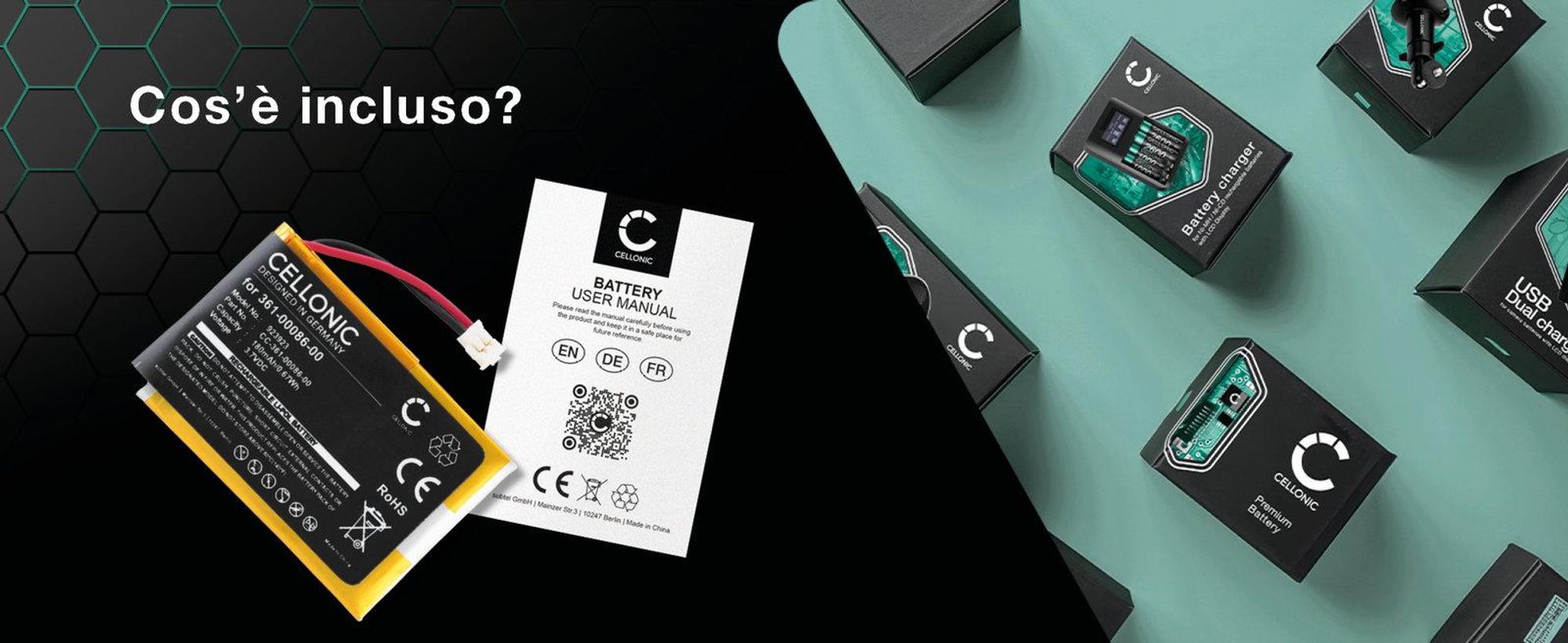 CELLONIC 1x Batteria per Smartwatch e braccialetto fitness Compatibile con Garmin vivoactive 4, Forerunner 235, Forerunner 735XT, 361-00086-00 – (180mAh, 3.7V)