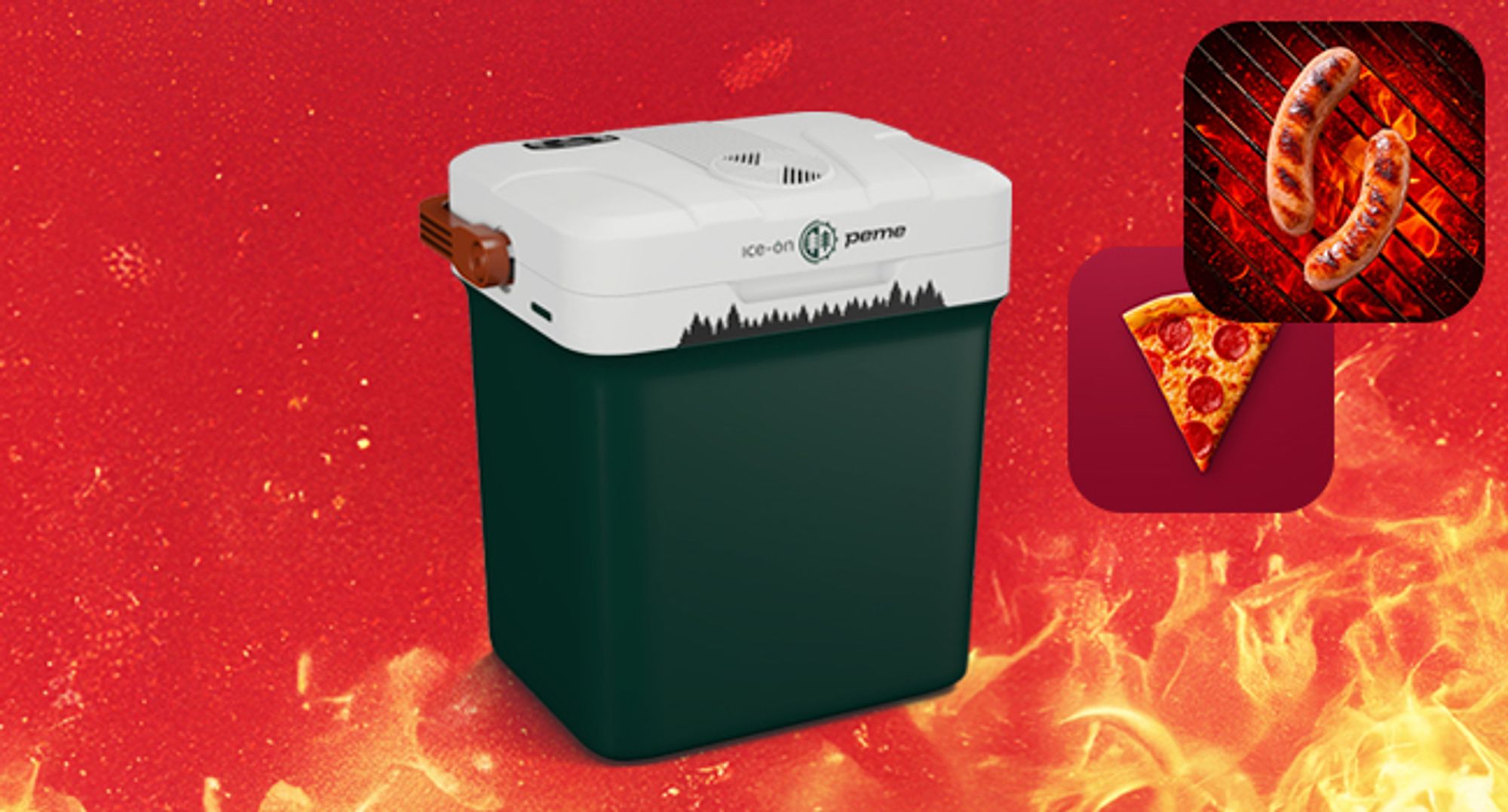 PEME Essential 23L Elektrische Kühlbox Thermoelektrische Kühltasche Auto Camping Mini Kühlschrank Warmhaltebox Outdoor Wald Grün Angelzubehör Tragbar