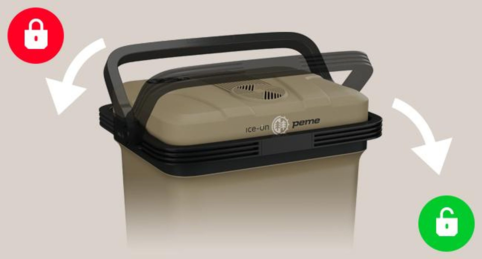 PEME Essential 23L Elektryczna lodówka turystyczna – termoelektryczna torba chłodząca do samochodu osobowego, ciężarówki, na kemping i w podróż; mini lodówka; pojemnik do podgrzewania posiłków; na zewnątrz; kolor khaki; przenośna