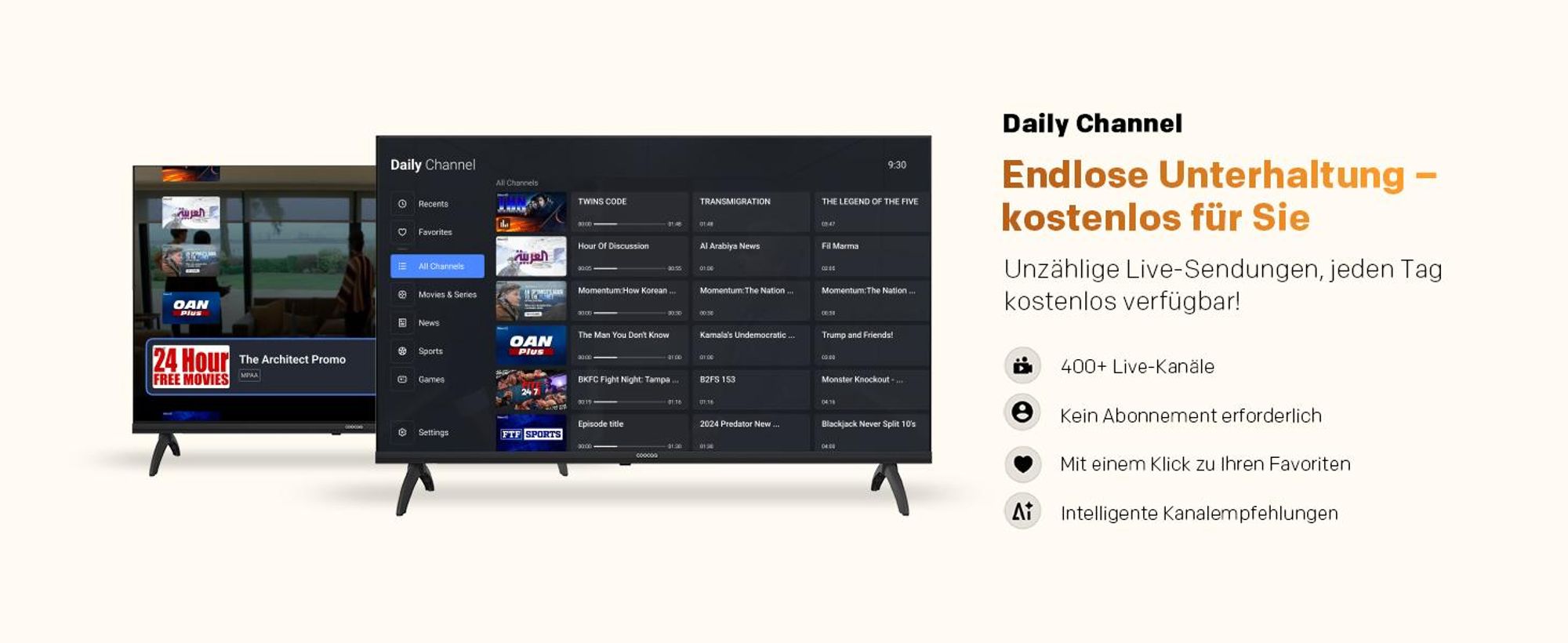 coocaa 40 Zoll (100cm) QLED FHD Smart TV – Google TV, HDR10, Dolby Audio, Bluetooth 5.1, EyeCare & Google Cast, Ideal für WM 2026 & Schlafzimmer