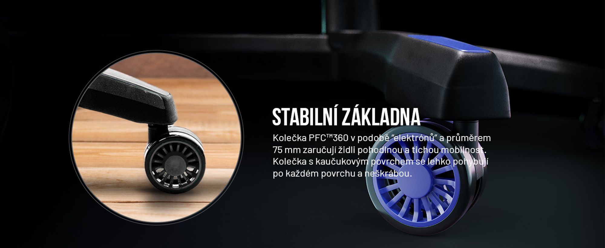 Herní židle Diablo X-One 2.0 Kancelářská židle Nastavitelné područky Ergonomický design Krční/bederní polštář, Barva: Černá-Modrá, Velikost Normal