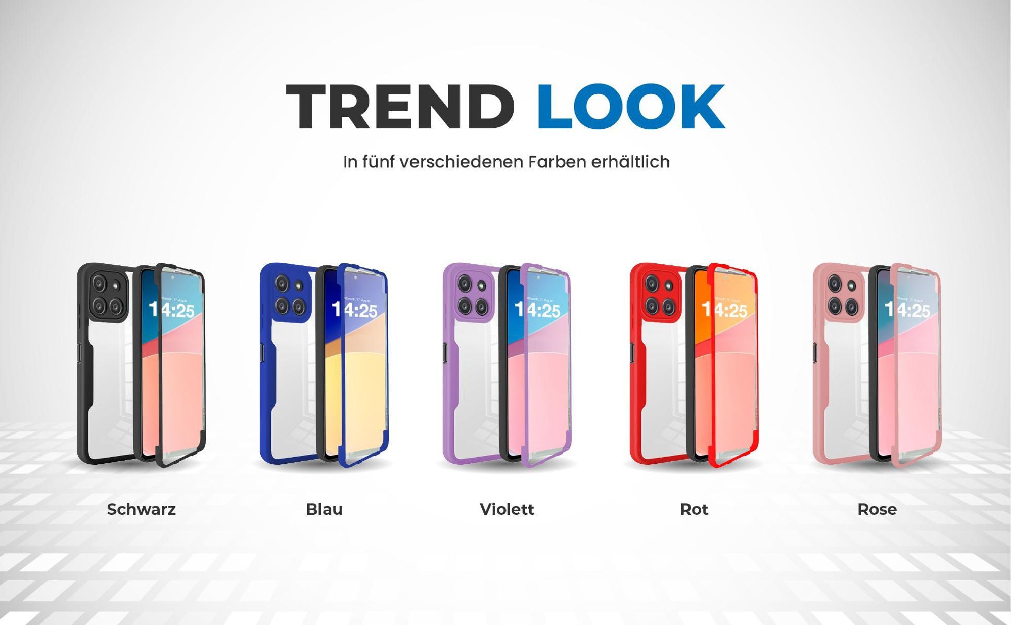 360 Grad Cover Front Back für Samsung Galaxy A22 5G in verschiedenen Farben
