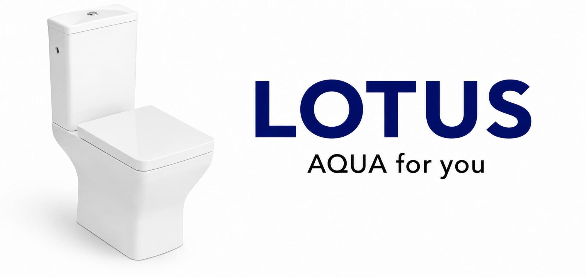 AQUA for you | Stand-WC - Lavita Lotus - WC-Kompakt - 61x37x79 cm - waagerechter Abgang - Weiß - mit Spülkasten, Softclose-Sitz, Rimless-Toilette
