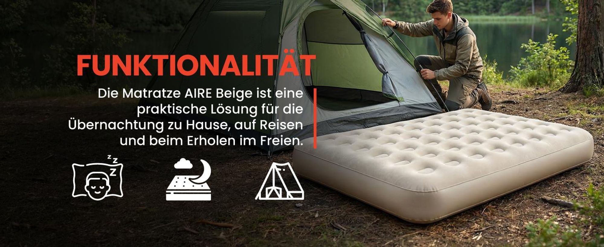 Luftbett Luftmatratze fur 2 Personen selbstaufblasen mit elektrische integriert Pumpe Doppel