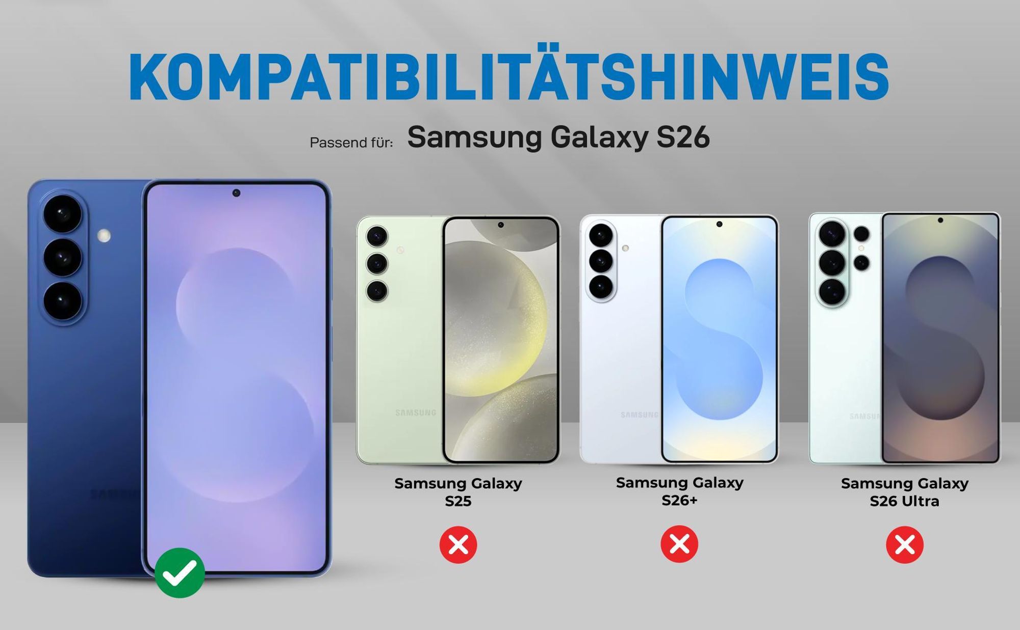 Kompatibilitätshinweise Hülle für Samsung Galaxy S26