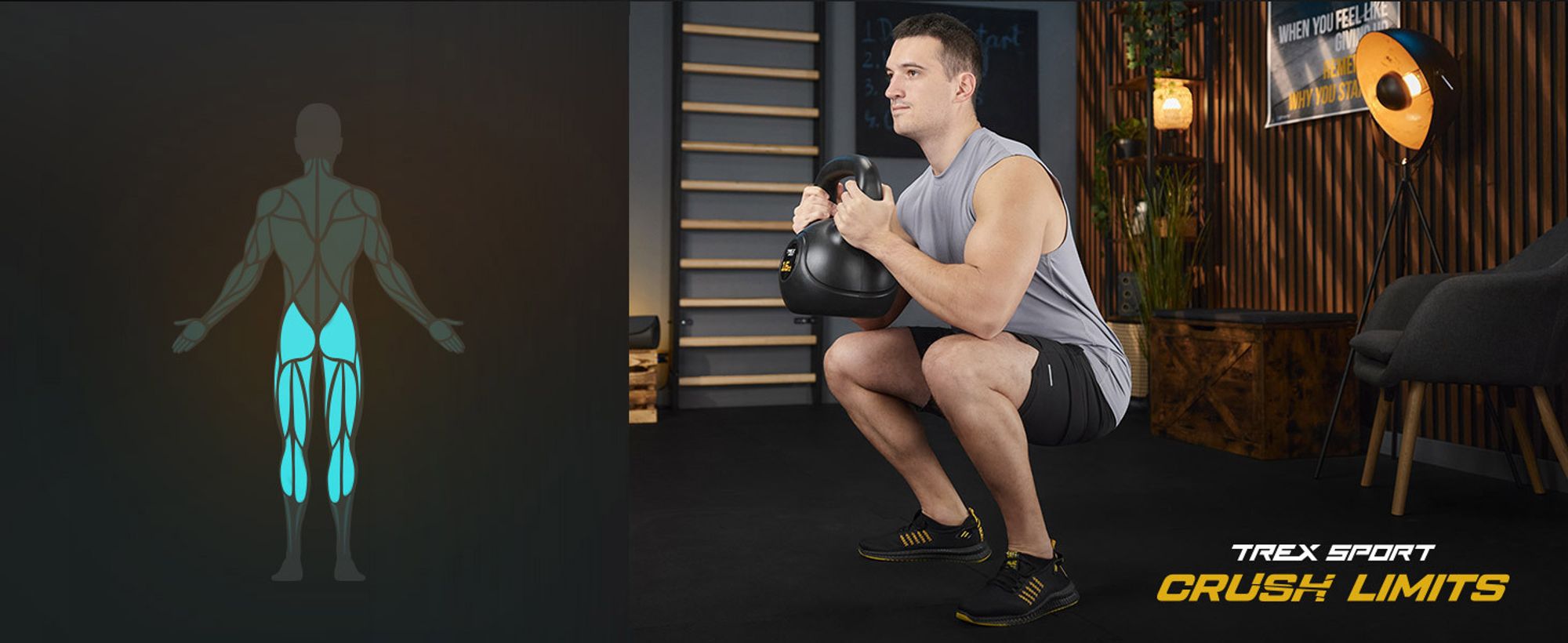 TREX SPORT Kettlebell 8 kg Kugelhantel Schwunghantel TX-008CKB | Kugelgewicht, Fitness & Krafttraining | rutschfester Griff, bodenschonend