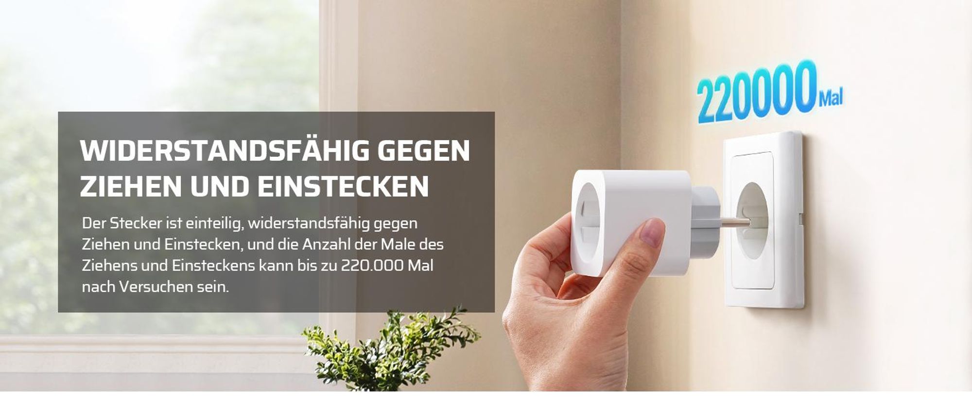 DEWENWILS Funksteckdosen mit Fernbedienung, 16A 3680W, 30M Reichweite, Weiß