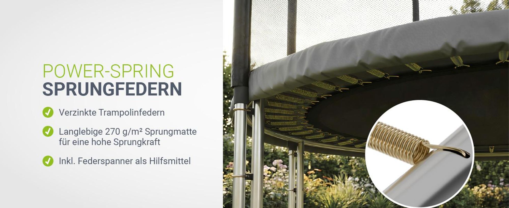 Juskys Trampolin JumpMaster L Ø 305 cm mit Sicherheitsnetz & Leiter