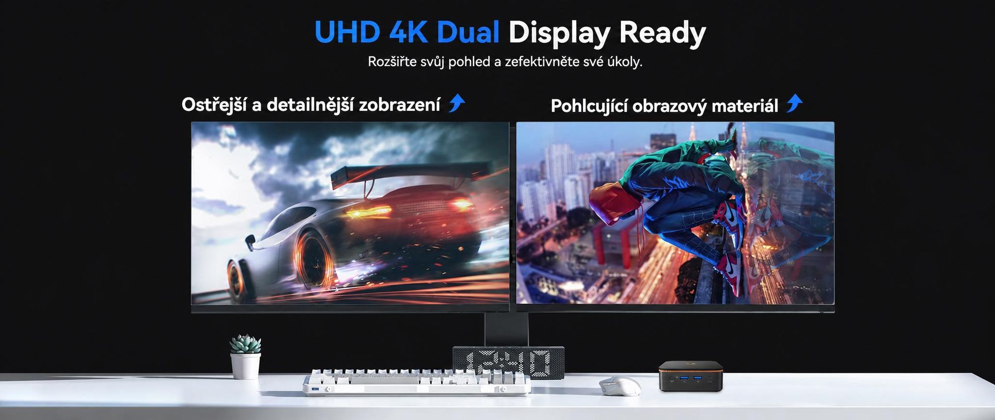 Mini PC Blackview-Huidun H50 s procesorem AMD Ryzen 3300U, grafickou kartou Vega 6, 16 GB RAM, 512 GB SSD, výstupem 4K a ultrakompaktním designem o objemu 0,35 l