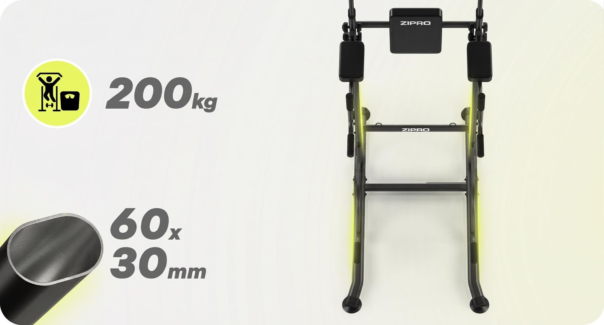 ZIPRO Uplift Klimmzugstange - Kraftturm Dip Station Power Tower Trainingsstation Multifunktional Klimmzugständer Homegym Bauchtrainer Expander