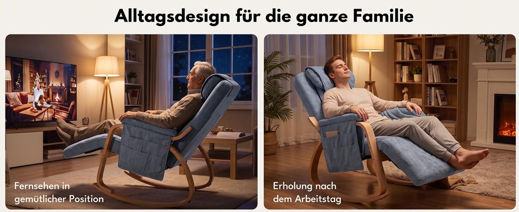 Schaukelmassagesessel für die ganze Familie, ideal zum Fernsehen und zur Erholung nach der Arbeit
