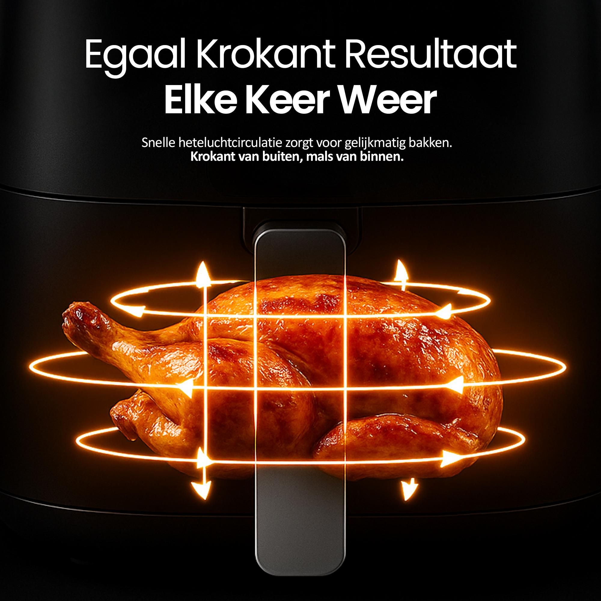 Emerio Airfryer XL 4,5 L – 1300 W – Digitaal – 8 Programma's – Zwart – AF-129369