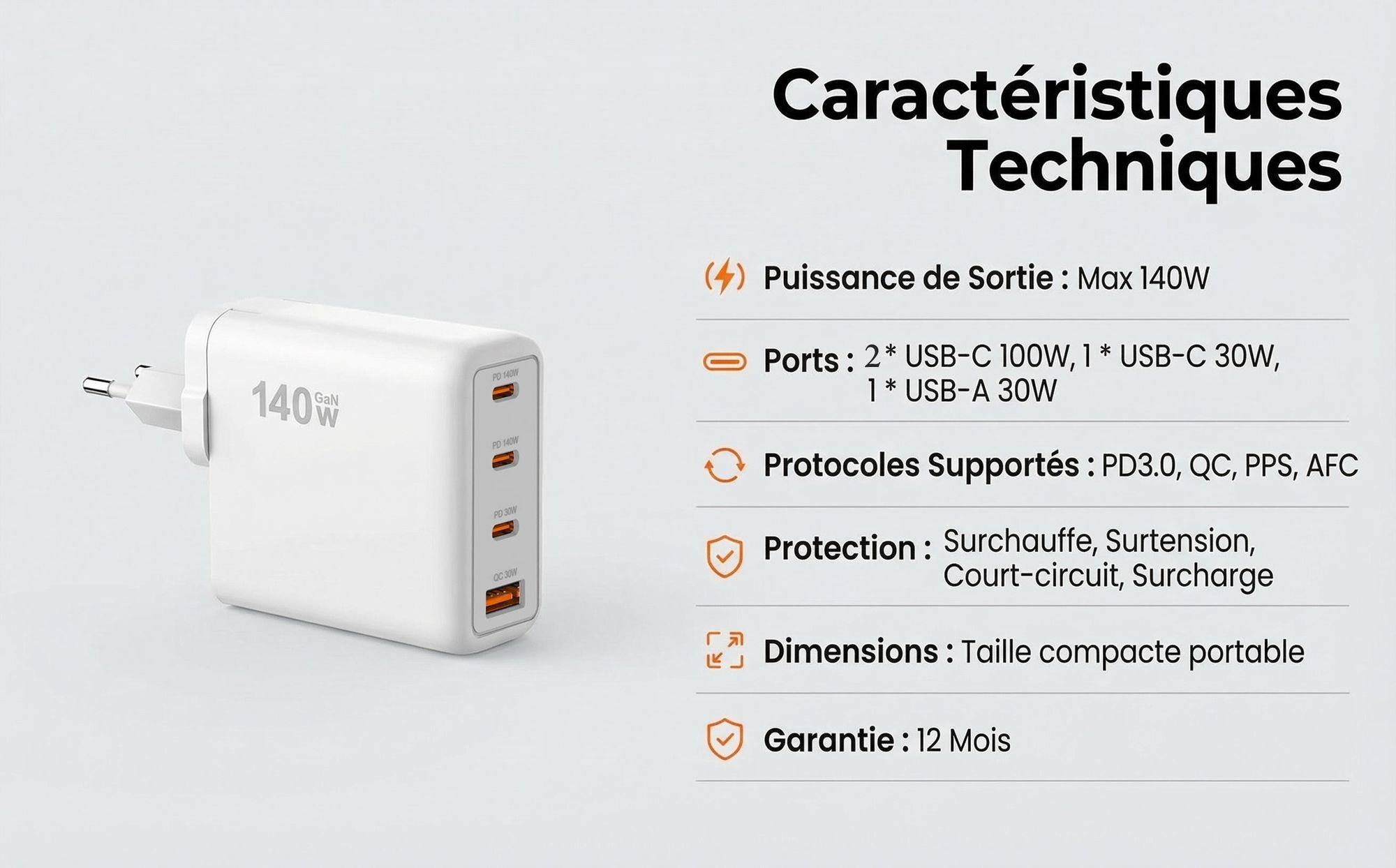 Chargeur rapide, Adaptateur d'alimentation,Chargeurs,Power Station