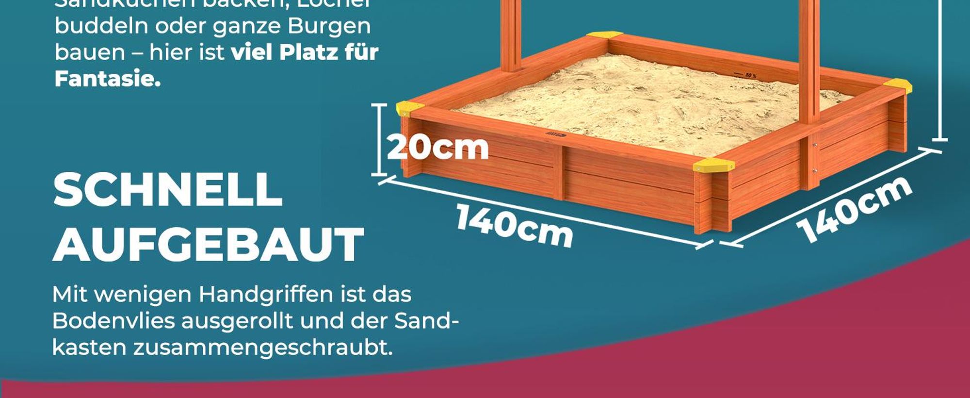 SPIELWERK Sandkasten Max Sonnendach