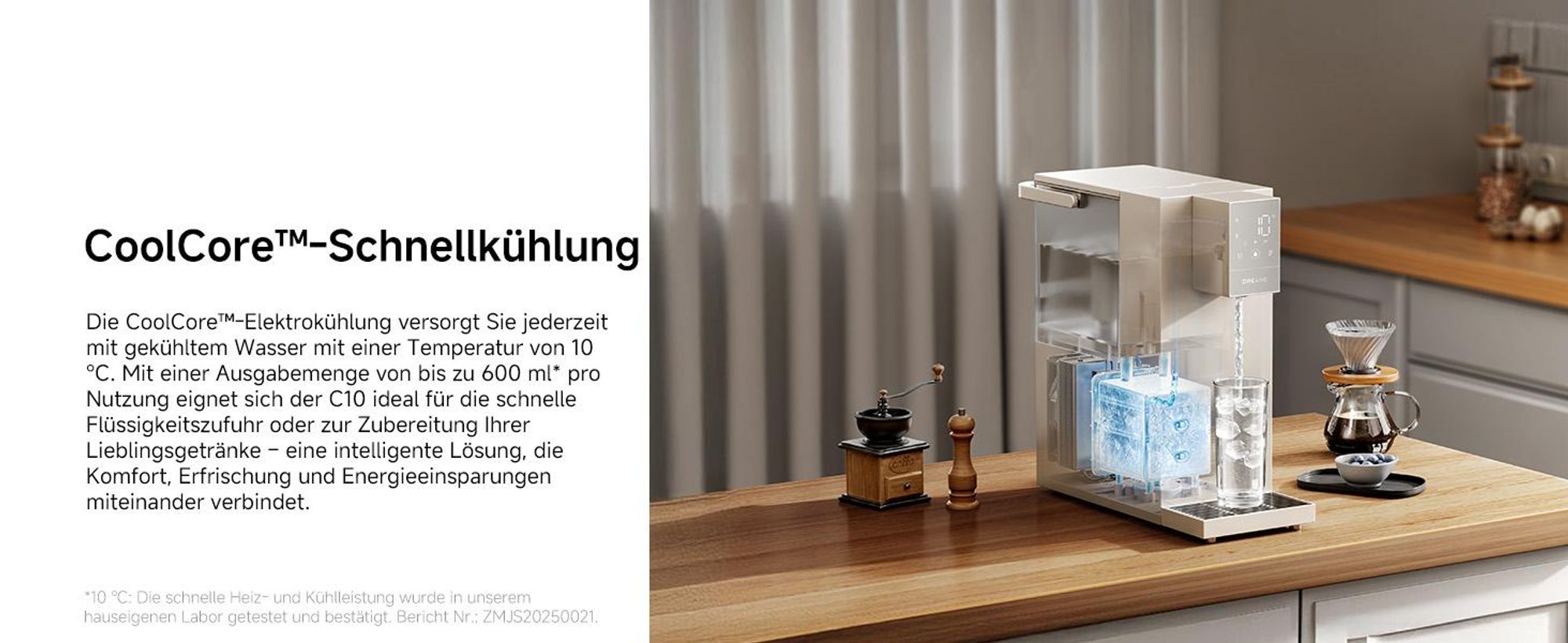 Dreame C10 Wasserspender Heißes und Kaltes Wasser Für Die Arbeitsplatte,Temperatur- und Durchflussregelung,UV-Sterilisationsfilter,Ohne Installation