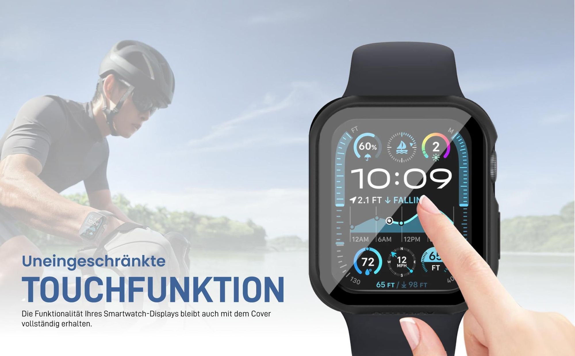 Transparent Watch Bumper für Apple Watch Series 4 /5 / 6 / SE 1-3 44 mm mit Aufprallschutz