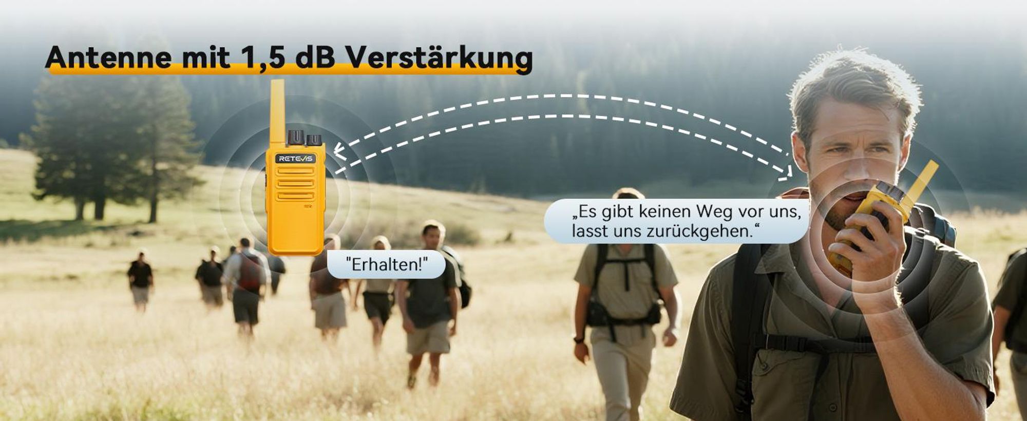 Retevis RT668 Funkgeräte, Lizenzfrei Walkie Talkie, Aufladbar Robust Walkie Talkies mit Headset, 16 Kanäle, VOX, für Freien, Biking, Camping, Wandern