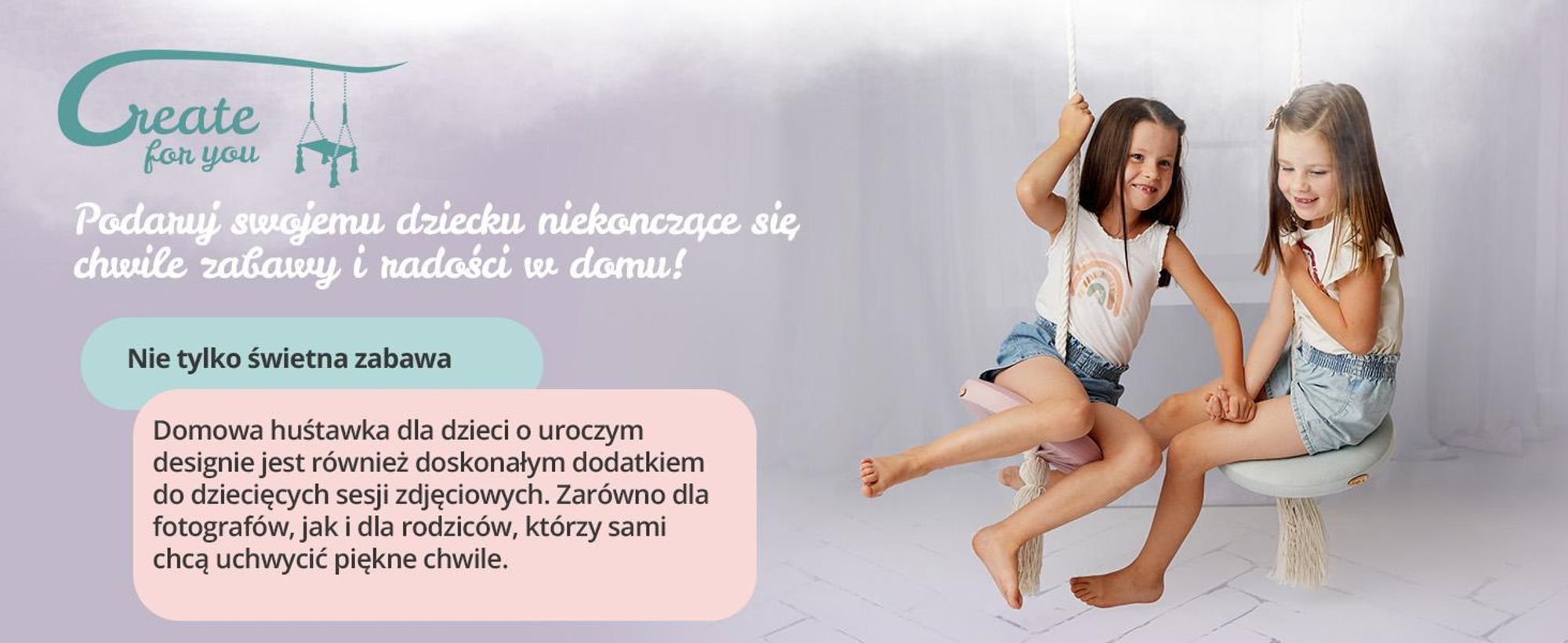 Create for you® - Huśtawka Ring dla Dzieci Domowa, z Liną Bawełnianą, Bujak Okrągły Dziecięcy Indoor, Miękkie Siedzisko, Średnica 36 cm - Róż