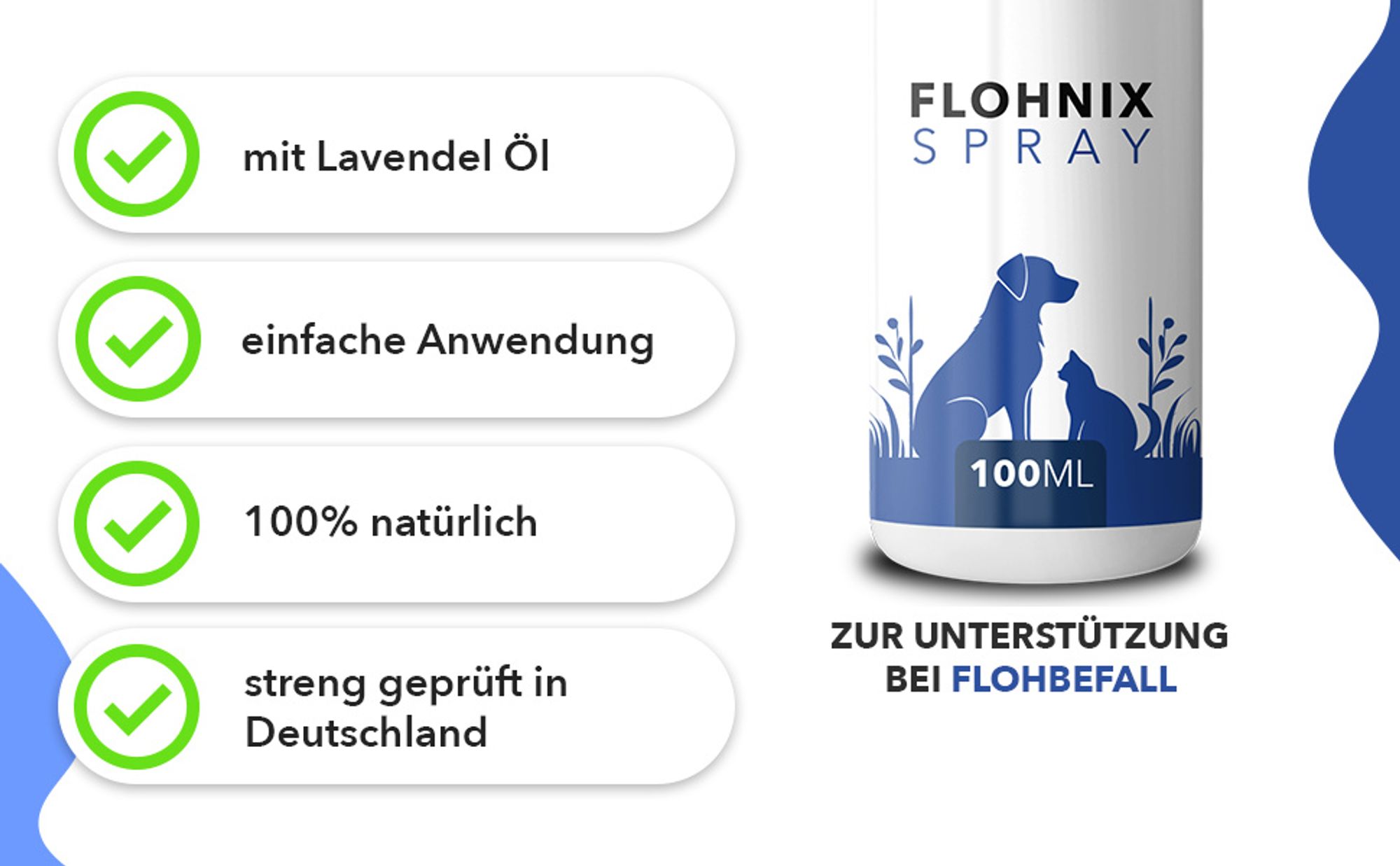 Saint Nutrition® Flohnix Spray - Läuse & Flöhe – für Hunde und Katzen – Flohmittel – natürliche Formel – Abwеhr gegen Läuse & Flöhe - Floh Hund