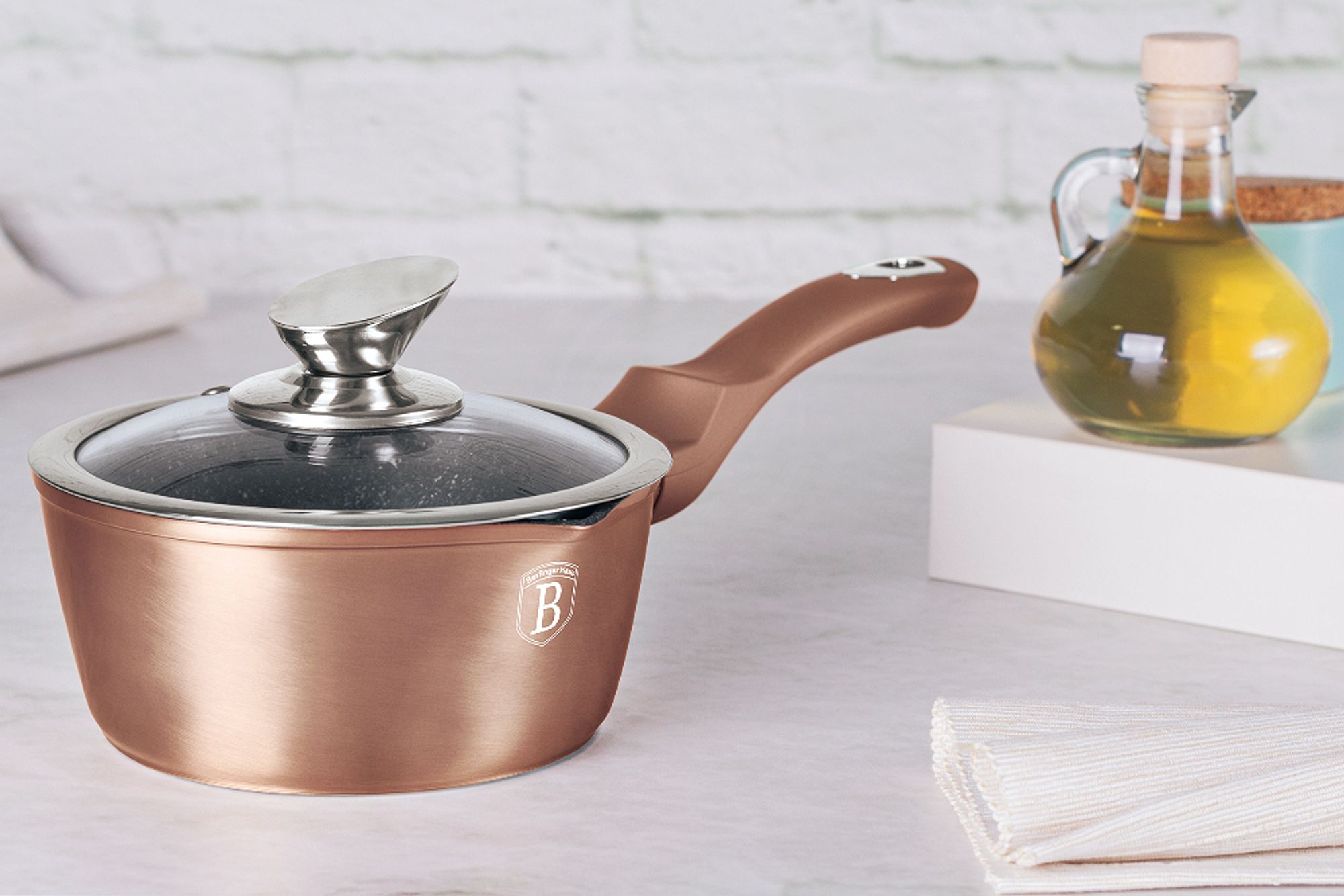 Berlinger Haus Kochgeschirr in rosegold, 15-teiliges Set aus Edelstahl