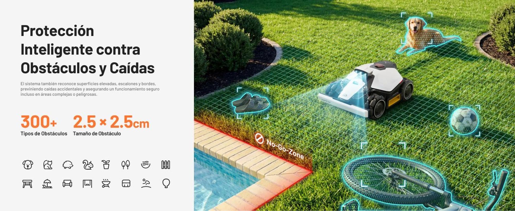 Robot cortacésped Mammotion LUBA Mini 2 AWD 1000, sin cable, para 1000 m², con IA cámara + NetRTK, corte de bordes, DropMow, pendientes 80 %, 4G, APP