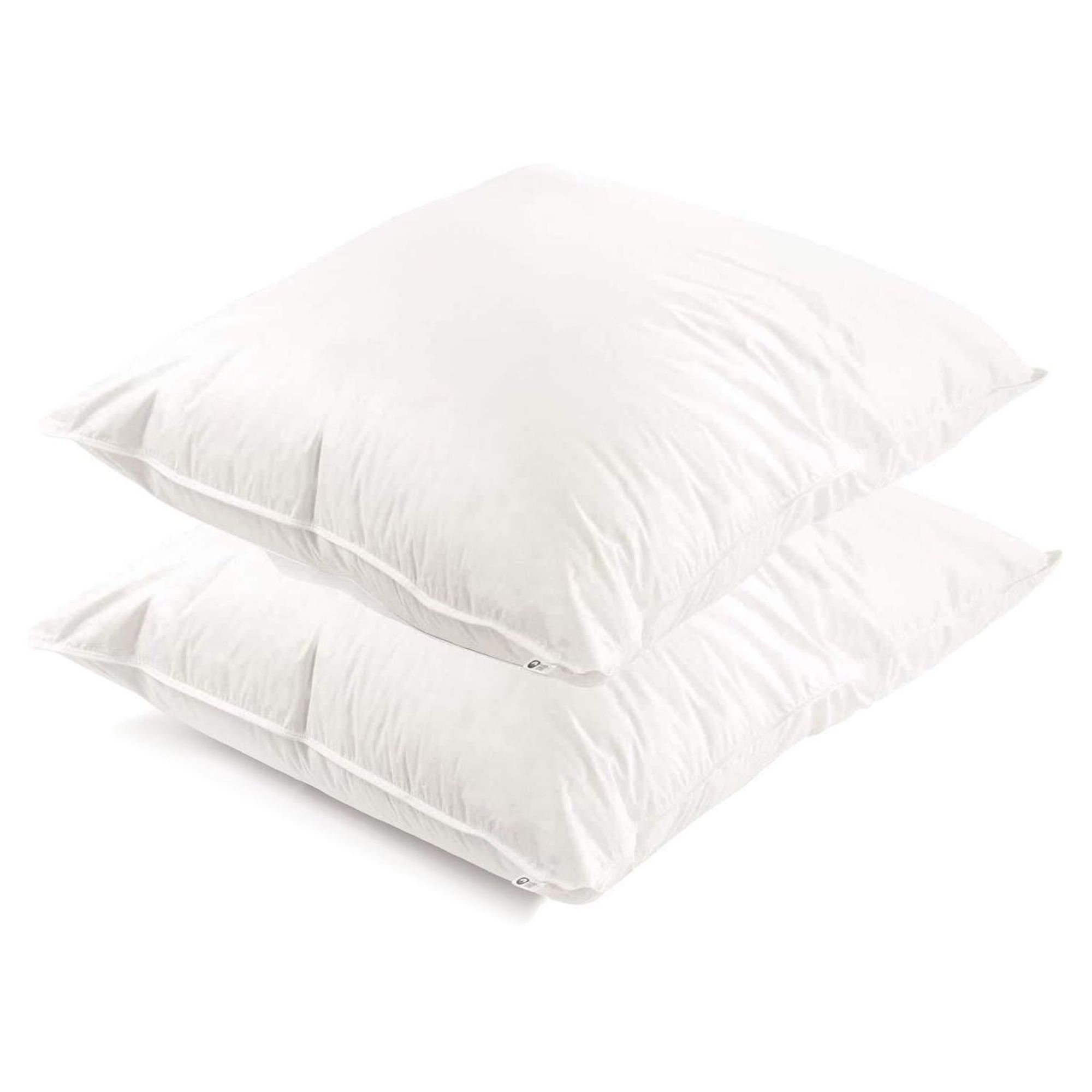 2-er Set | Kopfkissen 80x80 cm | Füllung: 1500 Gramm Daunen | 100% Natur Kissen | Bezug: 100% Baumwolle | Daunenkissen 80 x 80 cm