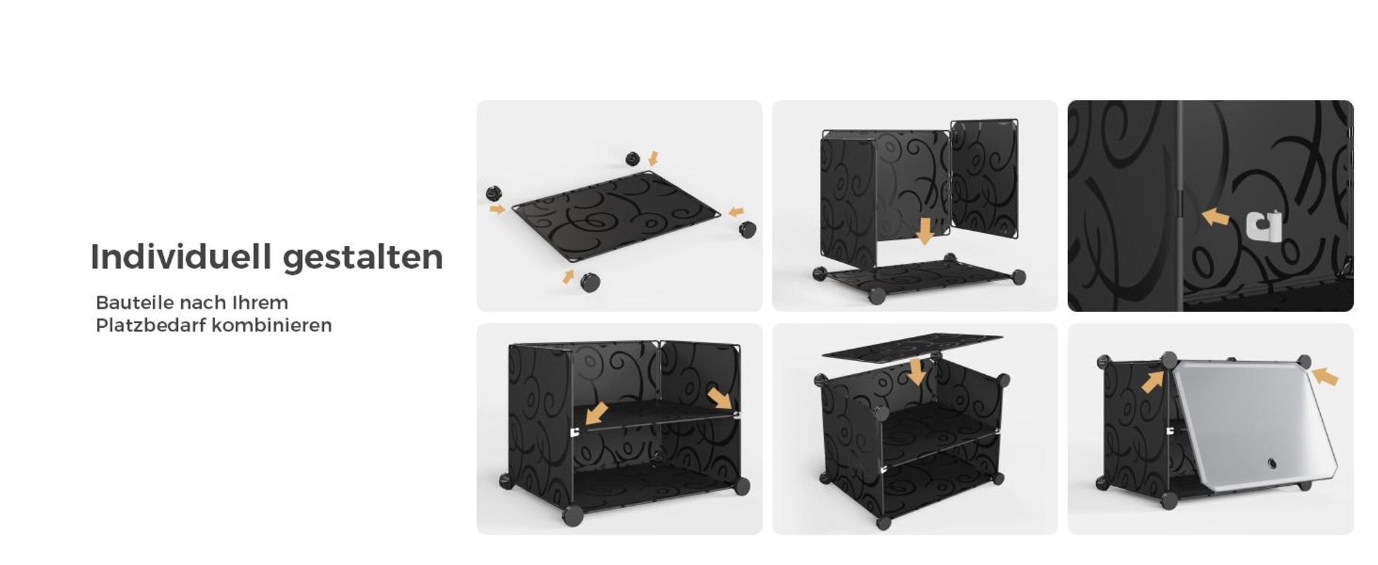 Schuhregal Schuhschrank mit Tür, Staub- und Wasserabweisend, für 20-40 Paar Schuhe Schwarz