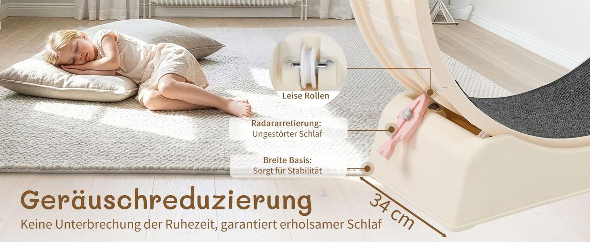 FCH Katzenlaufrad, Laufband für Katzen, Innendurchmesser 80cm, PP-Kunststoff, leise Laufband und Sicherheitsschloss-Design, Cremefarben