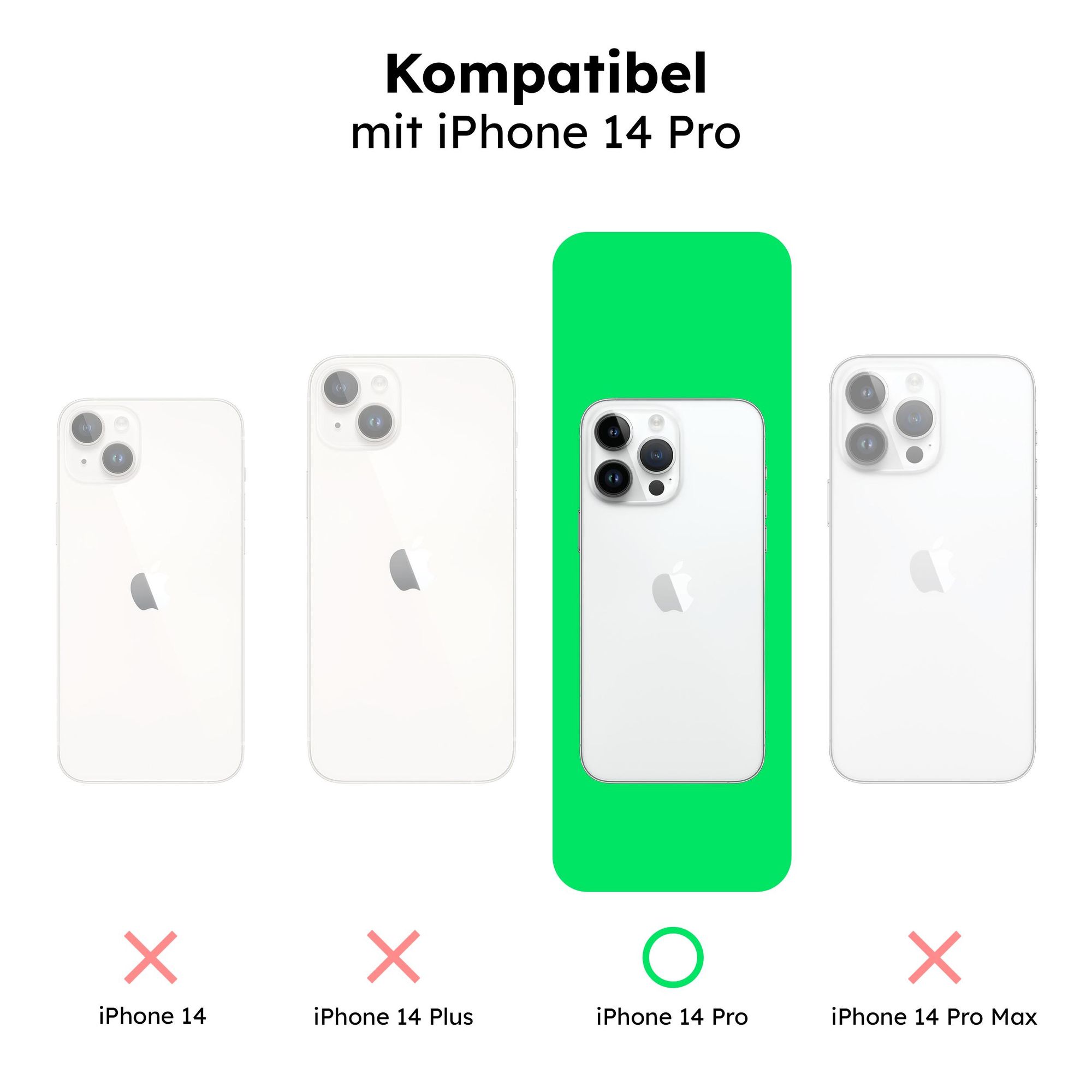 alkaya. iPhone 14 Pro Schutzhülle kompatibel mit Magsafe, Handyhülle, Silikonhülle - Schwarz