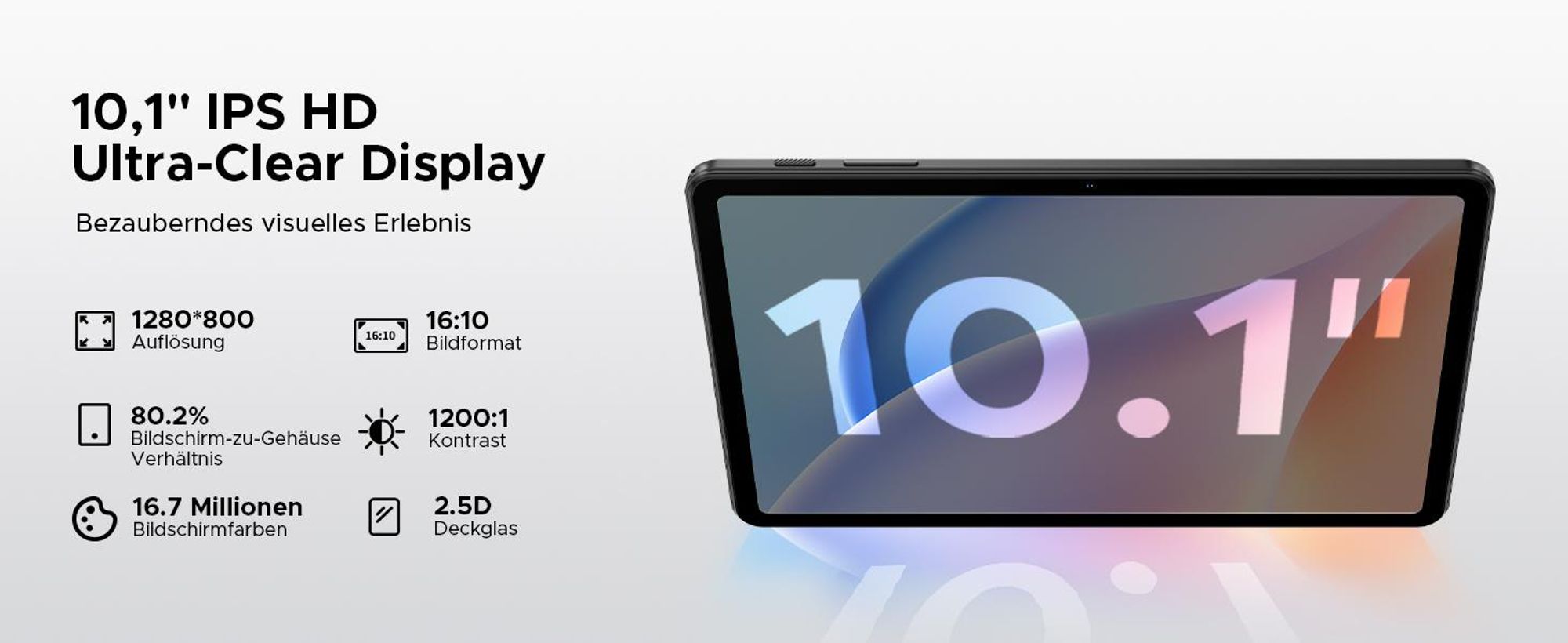 DOOGEE TAB A9 - Tablet,Android 16, 10,1 Zoll, 12(3+9)GB RAM+64GB(bis 2TB erweiterbar), WiFi 5,Doppellautsprecher