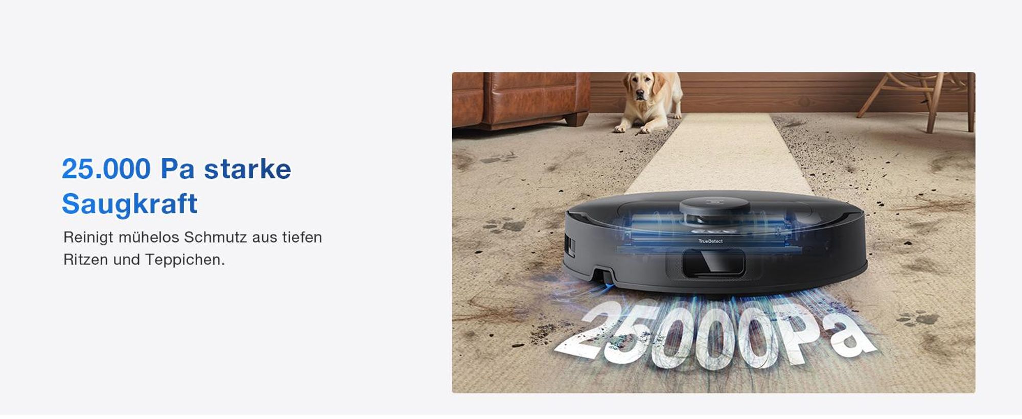 ECOVACS DEEBOT T30e Omni Staubsauger Roboter mit Wischfunktion, 25.000 Pa, ZeroTangle 3.0 Anti-Verheddern, 75°C Moppwäsche, Saugroboter, Schwarz