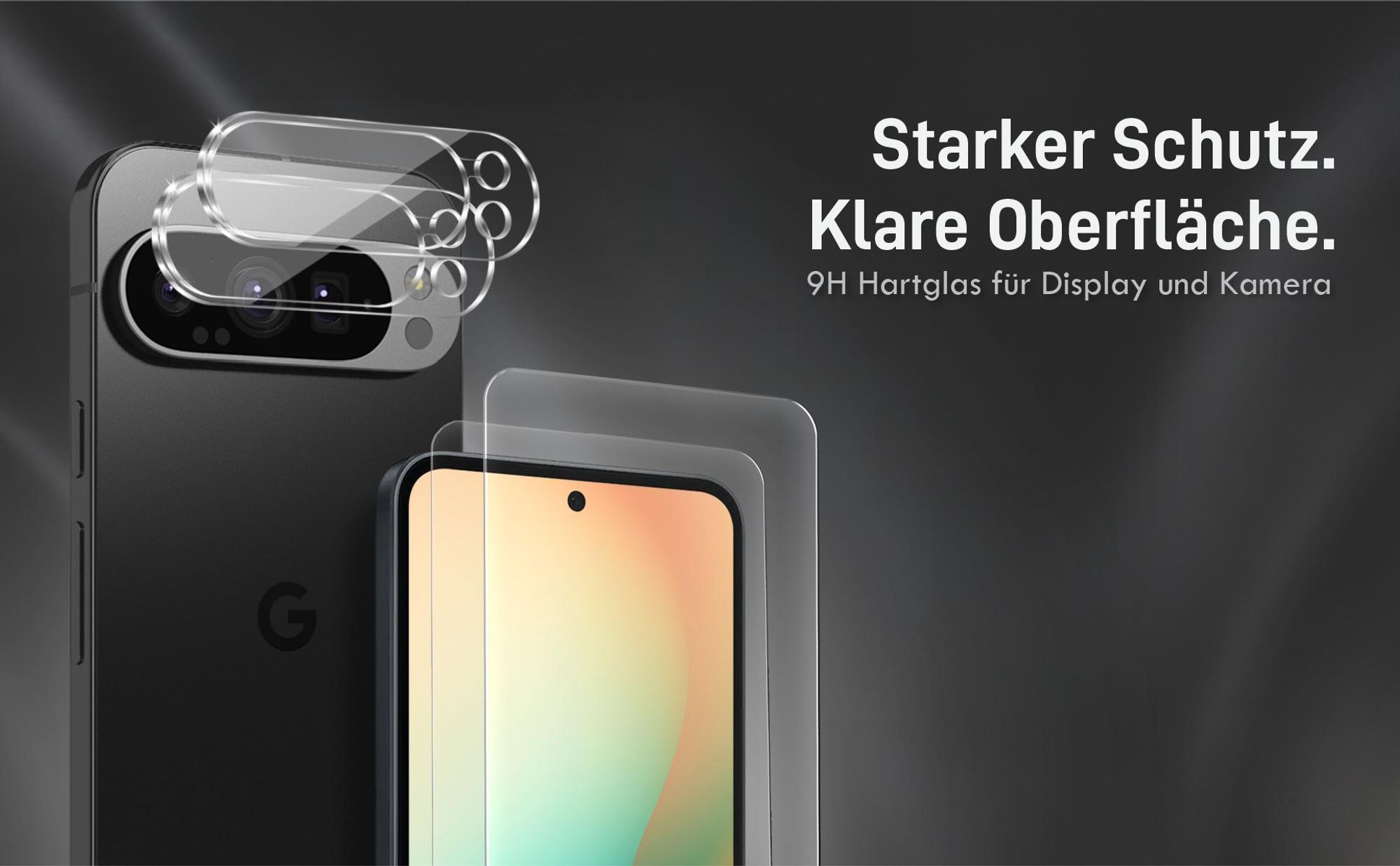 Kamera + Display Glas Set für Google Pixel 9 Pro XL kompatibel mit allen gängigen Hüllen