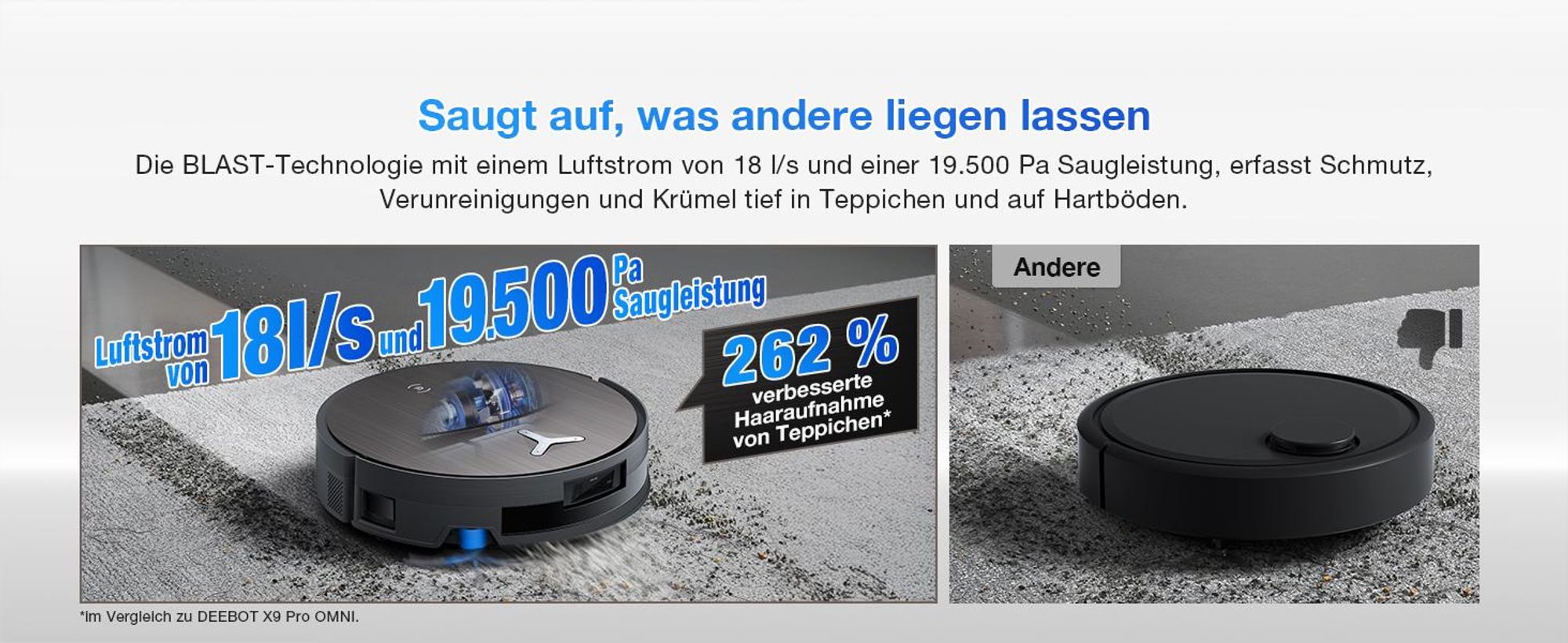 ECOVACS DEEBOT X11 OMNICYCLONE Staubsauger Roboter mit Wischfunktion, Blast + 19.500 Pa, ultraschnelles Akkuladen, PureCyclone 2.0 Auto-Entleerung