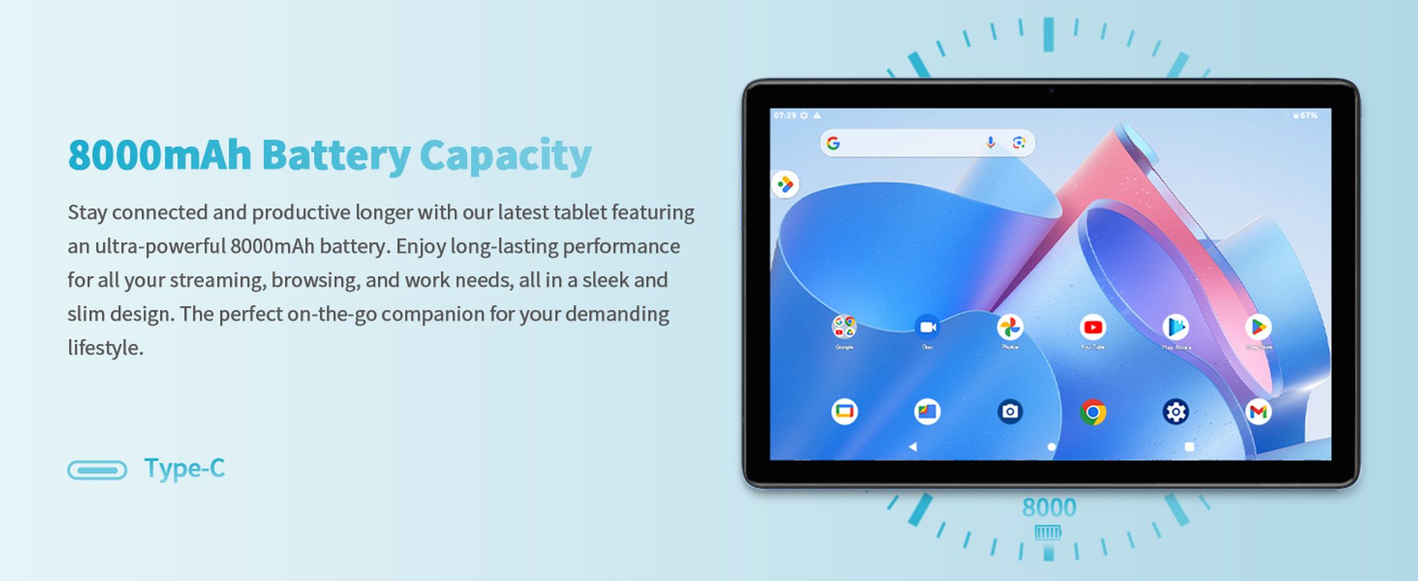 VASOUN Tablet 10 Zoll, Android Tablet Android 13, 5Ghz WiFi,128 GB Speicher, 8000 mAh, 2.0 MP+8.0 MP Kamera, GMS Zertifikat Tablet PC Octa-Core -Grün