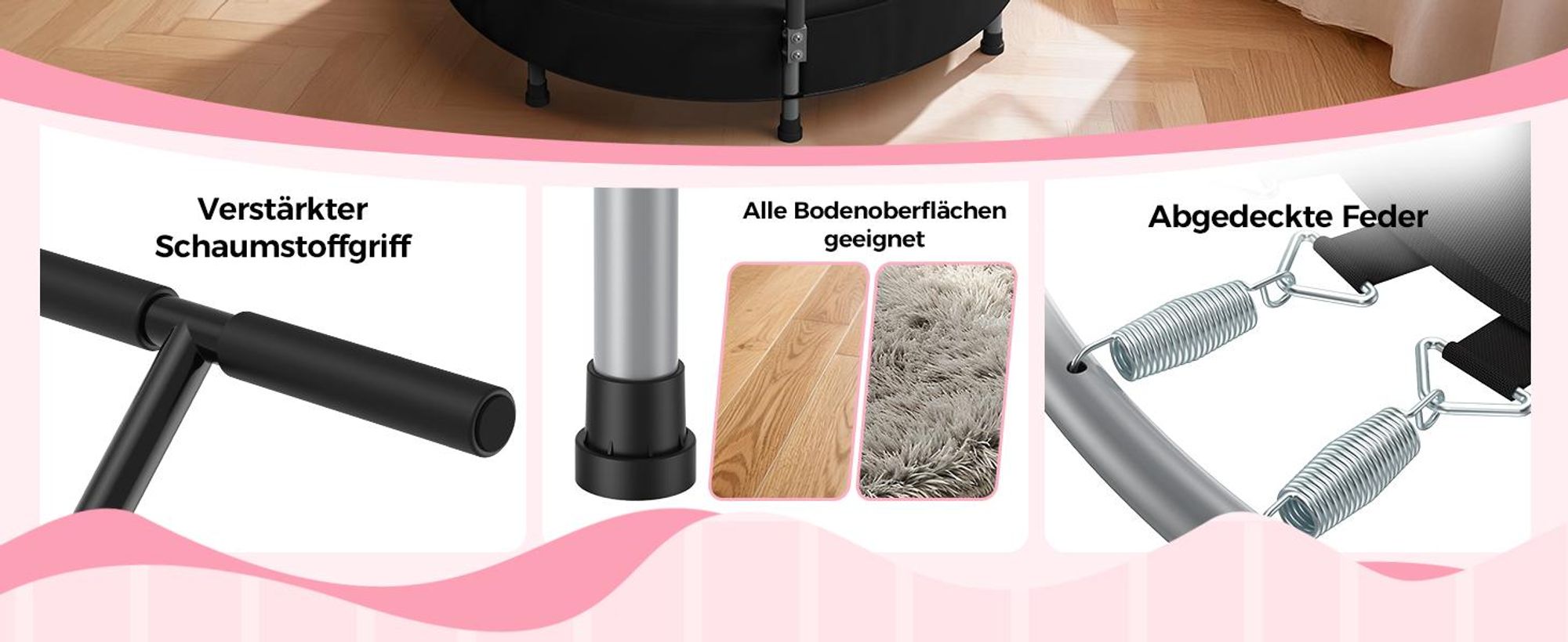 BCAN SP1 Kleinkindertrampolin 36 Zoll, ASTM , Kindertrampolin für 1–6 Jahre, Schaumgriffe & dicke sichere Schutzabdeckung, Mini-Trampolin