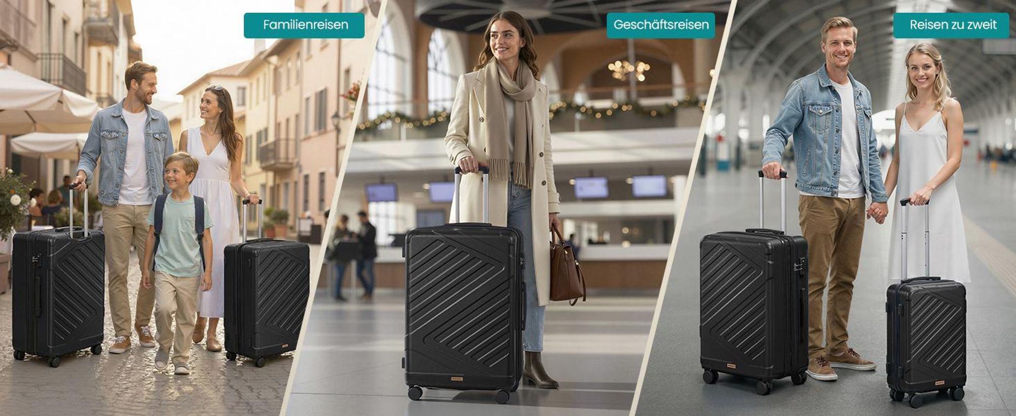 SONGMICS Koffer, Hartschalenkoffer mit TSA-Schloss und Koffergurt, erweiterbar, XL, 75 cm, für Urlaub, 4 Rollen, schwarz