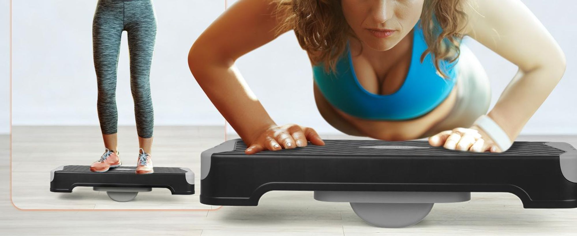 DH FitLife Stepper für Zuhause mit Balance Training, Verstellbares Steppbrett 10/15 cm, Aerobic Stepper für Fitness & Koordinationstraining
